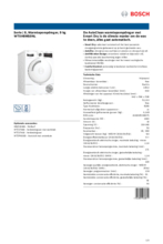 Product informatie BOSCH droger warmtepomp WTXH8M50NL