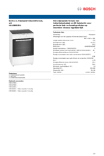 Product informatie BOSCH fornuis inductie HLL090020U