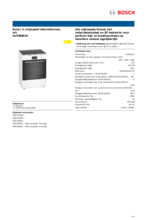 Product informatie BOSCH fornuis inductie HLR390020