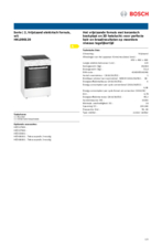 Product informatie BOSCH fornuis keramisch HKL090120