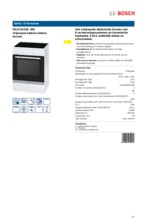 Product informatie BOSCH fornuis keramisch HCA722220