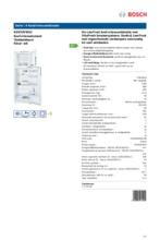 Product informatie BOSCH koelkast KDV33VW32