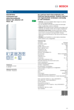 Product informatie BOSCH koelkast KGE36VW4A
