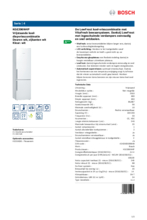 Product informatie BOSCH koelkast KGE396W4P