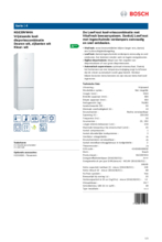 Product informatie BOSCH koelkast KGE39VW4A