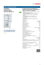 Product informatie BOSCH koelkast KGN36NW30