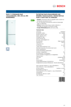 Product informatie BOSCH koelkast KGN36NWEA