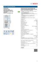 Product informatie BOSCH koelkast KGN39VW35