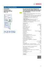 Product informatie BOSCH koelkast KGV33UW20