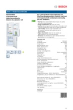 Product informatie BOSCH koelkast KGV33UW30