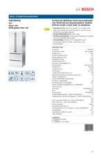 Product informatie BOSCH koelkast KMF40SW20