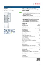 Product informatie BOSCH koelkast inbouw KIC38P65