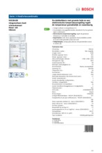 Product informatie BOSCH koelkast inbouw KID26A30