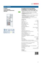 Product informatie BOSCH koelkast inbouw KIF28P60