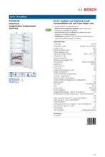 Product informatie BOSCH koelkast inbouw KIF41AF30