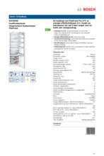 Product informatie BOSCH koelkast inbouw KIF42P60