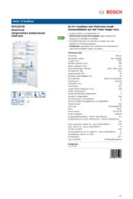 Product informatie BOSCH koelkast inbouw KIF51AF30