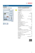 Product informatie BOSCH koelkast inbouw KIL18V20FF