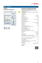 Product informatie BOSCH koelkast inbouw KIL18V51