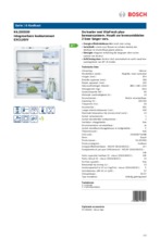 Product informatie BOSCH koelkast inbouw KIL22ED30