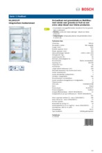Product informatie BOSCH koelkast inbouw KIL24V21FF