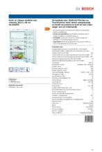 Product informatie BOSCH koelkast inbouw KIL32ADF0