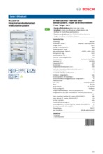 Product informatie BOSCH koelkast inbouw KIL32AF30