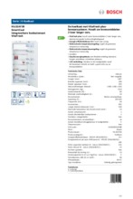 Product informatie BOSCH koelkast inbouw KIL52AF30