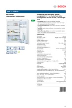 Product informatie BOSCH koelkast inbouw KIR21AD40
