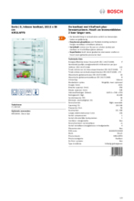 Product informatie BOSCH koelkast inbouw KIR31AFF0