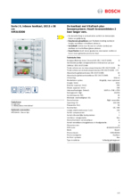Product informatie BOSCH koelkast inbouw KIR31EDD0