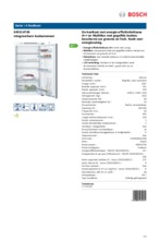 Product informatie BOSCH koelkast inbouw KIR31VF30