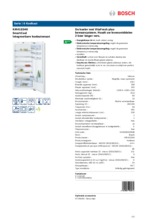Product informatie BOSCH koelkast inbouw KIR41ED40
