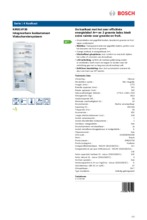 Product informatie BOSCH koelkast inbouw KIR81VF30