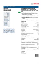 Product informatie BOSCH koelkast inbouw KIS87AD40