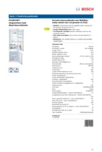 Product informatie BOSCH koelkast inbouw KIV38V20FF