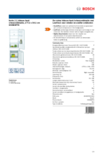Product informatie BOSCH koelkast inbouw KIV86NFF0