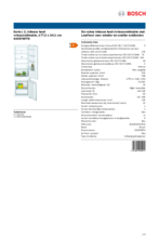 Product informatie BOSCH koelkast inbouw KIV87NFF0