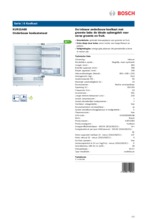 Product informatie BOSCH koelkast onderbouw KUR15A60