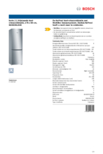 Product informatie BOSCH koelkast rvs-look KGN33KLEAE