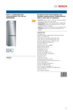 Product informatie BOSCH koelkast rvs-look KGN33NLEB