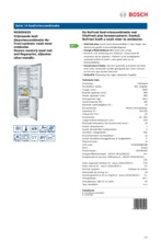 Product informatie BOSCH koelkast rvs KGN39AI35