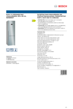 Product informatie BOSCH koelkast rvs KGN39EICT