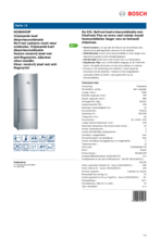 Product informatie BOSCH koelkast rvs KGN56HI3P
