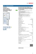 Product informatie BOSCH koelkast rvs KGV33VI31