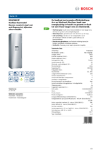 Product informatie BOSCH koelkast rvs KSW36BI3P