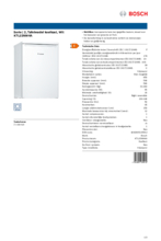 Product informatie BOSCH koelkast tafelmodel KTL15NW4A