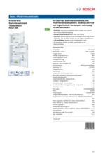 Product informatie BOSCH koelkast wit KDV29VW30
