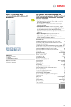 Product informatie BOSCH koelkast wit KGE36EWCP