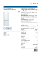 Product informatie BOSCH koelkast wit KGE39AWCA